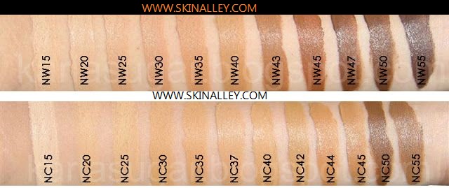 Cute and Mundane: Foundation swatches - NARS, Chanel, and MUFE